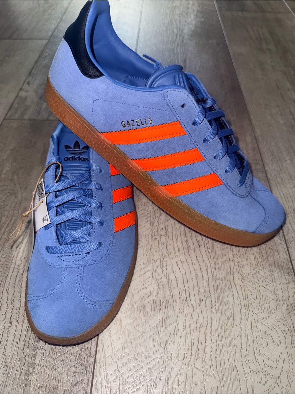 Adidas Gazelle J Focus Blue Solar Orange Youth 6.5Y Sneakers